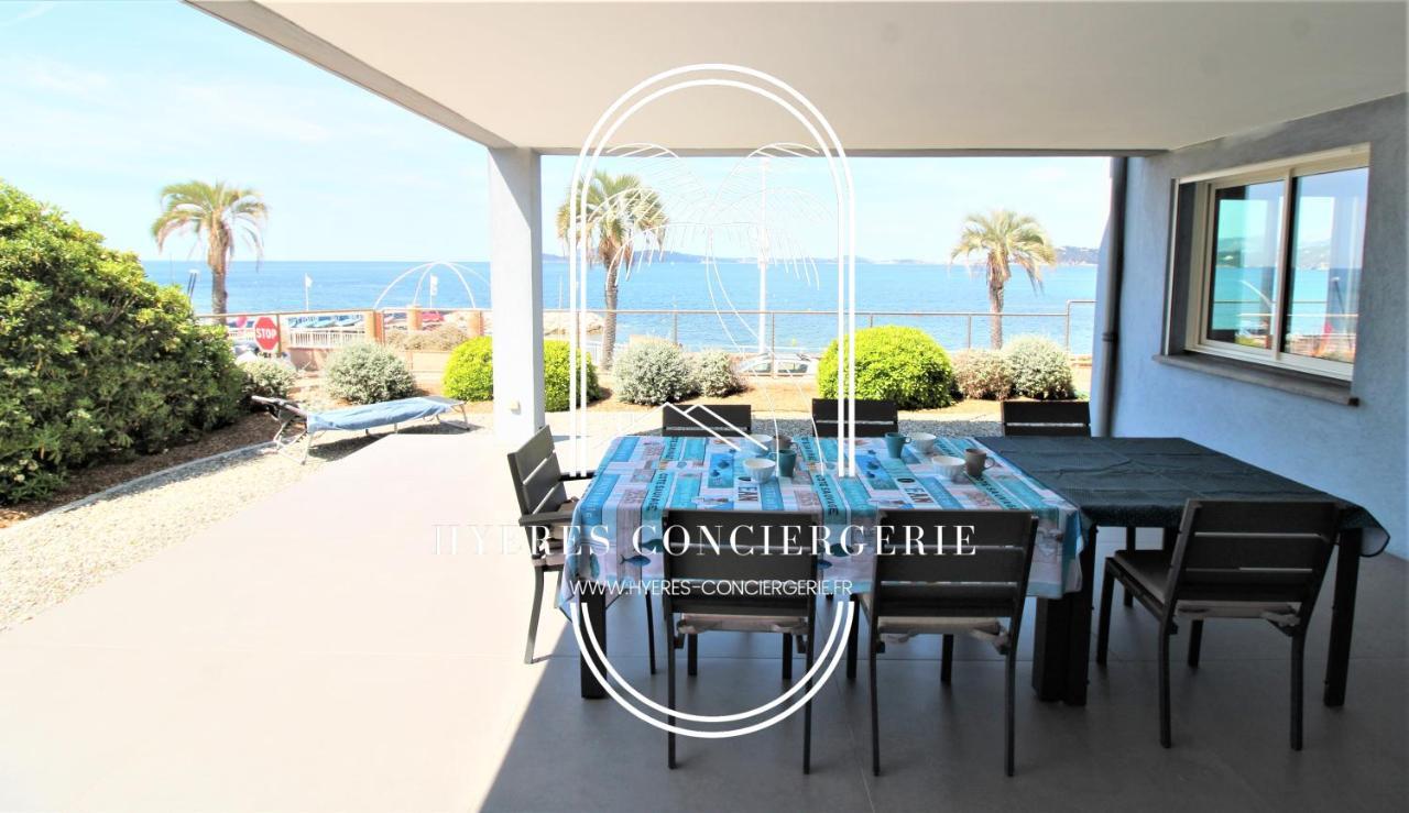 Villa Antoine Appartement Rdj Vue Mer Clim Wifi Parking Plage 50M La Garonne Le Pradet Exterior photo